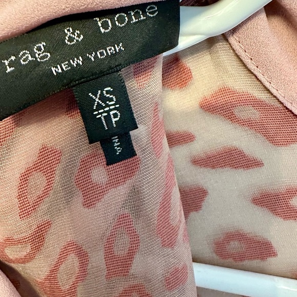 Rag & Bone Pink Leopard Print Sheer Button Down Back Dress XS - Picture 4 of 6